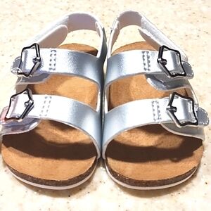 NWT adjustable Straps Silver Sandals,